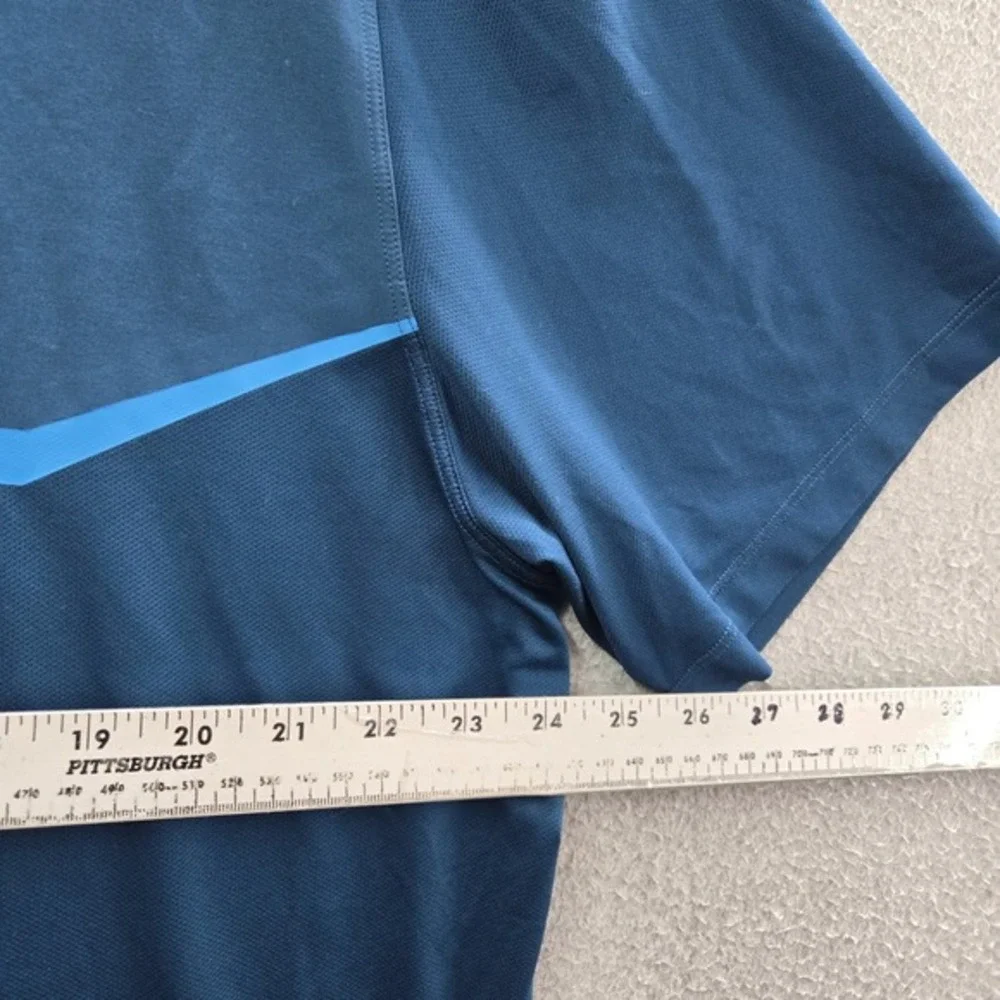 Nike Men‎ Polo XL Blue Tiger Woods Elite Cool Carbon Dri Fit Swoosh Logo Golf